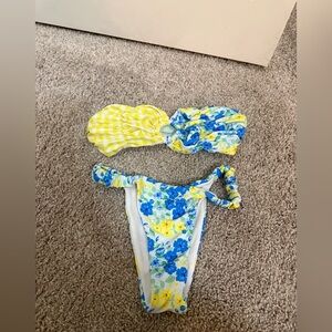 Floral and Gingham Bikini Set